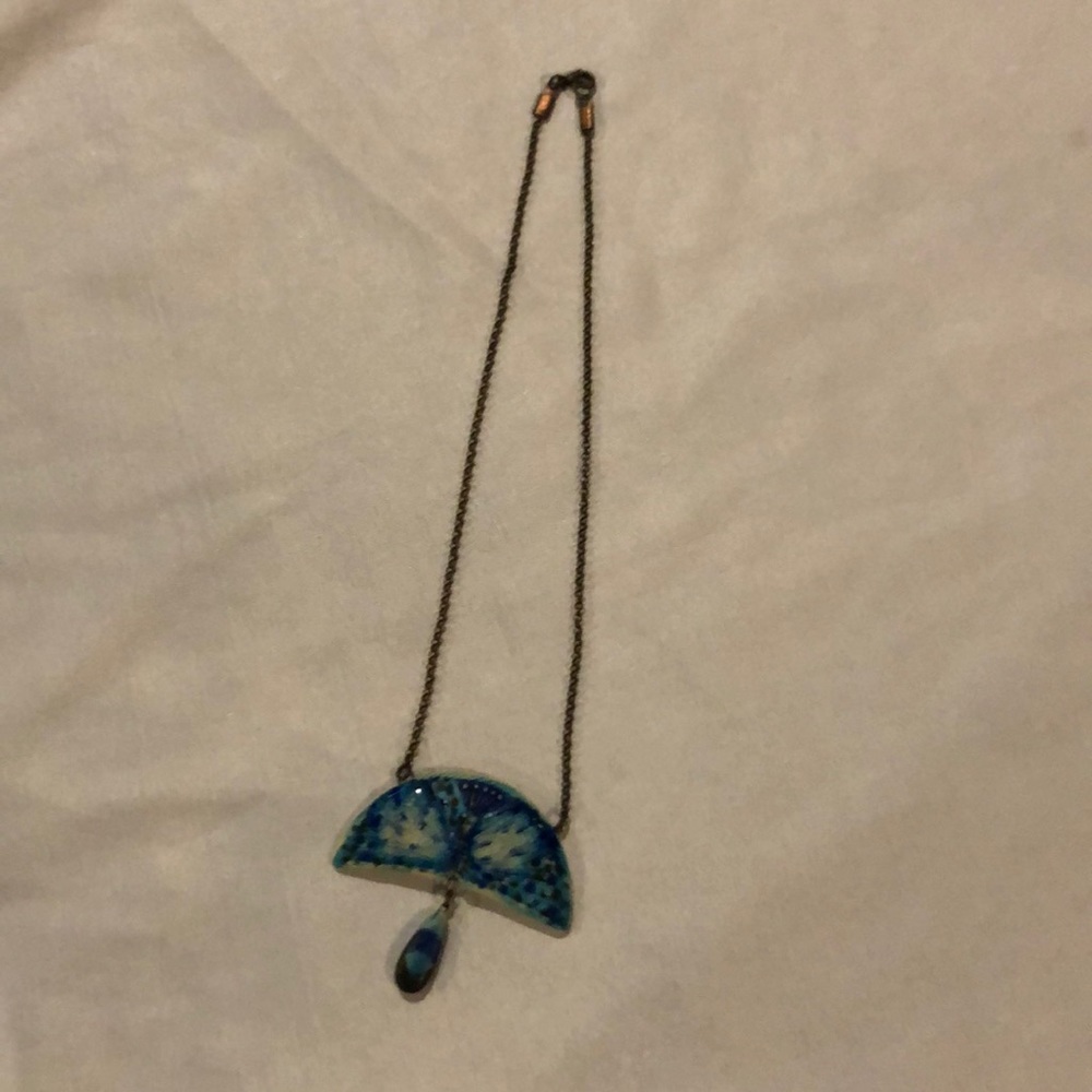 Clay peacock necklace